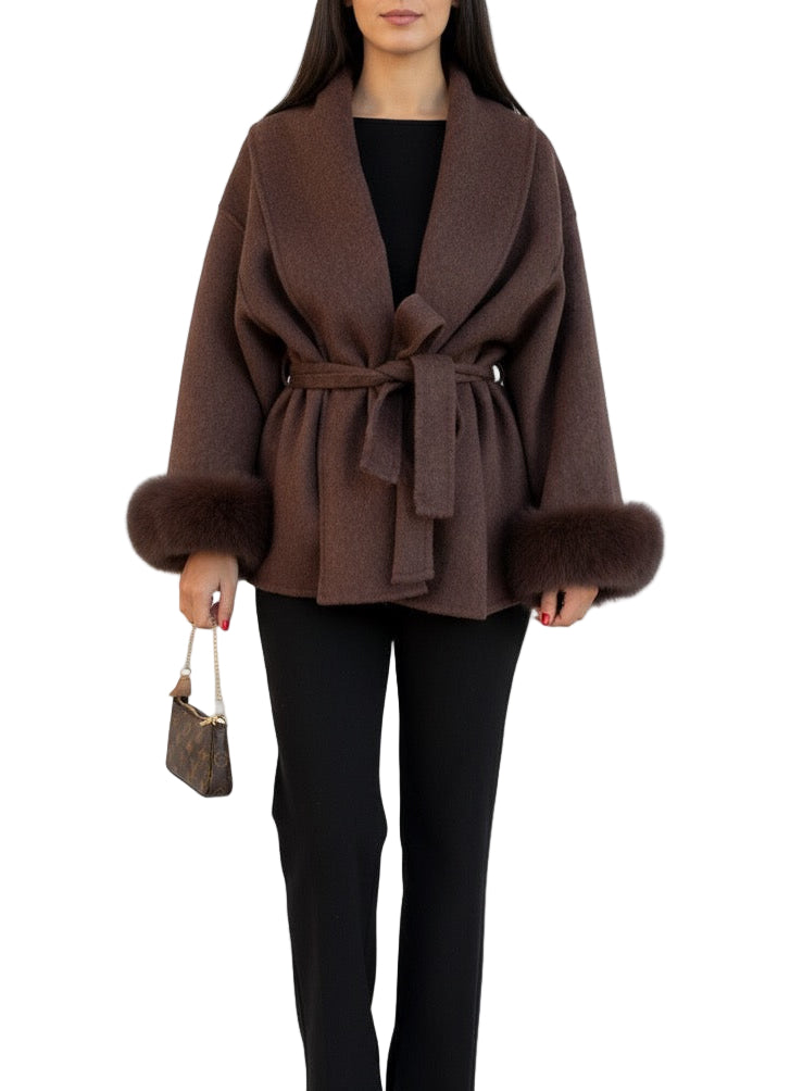 Lunvye Kunstfelljacke in Oversize-Schnitt Damen