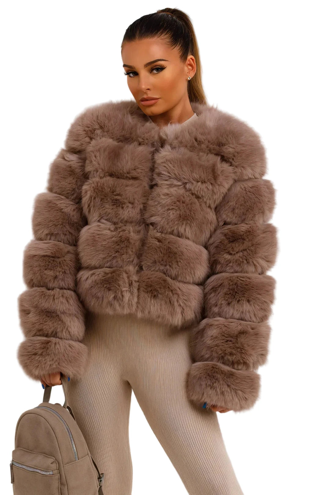 Lunvye Loose Fit Pelzmantel