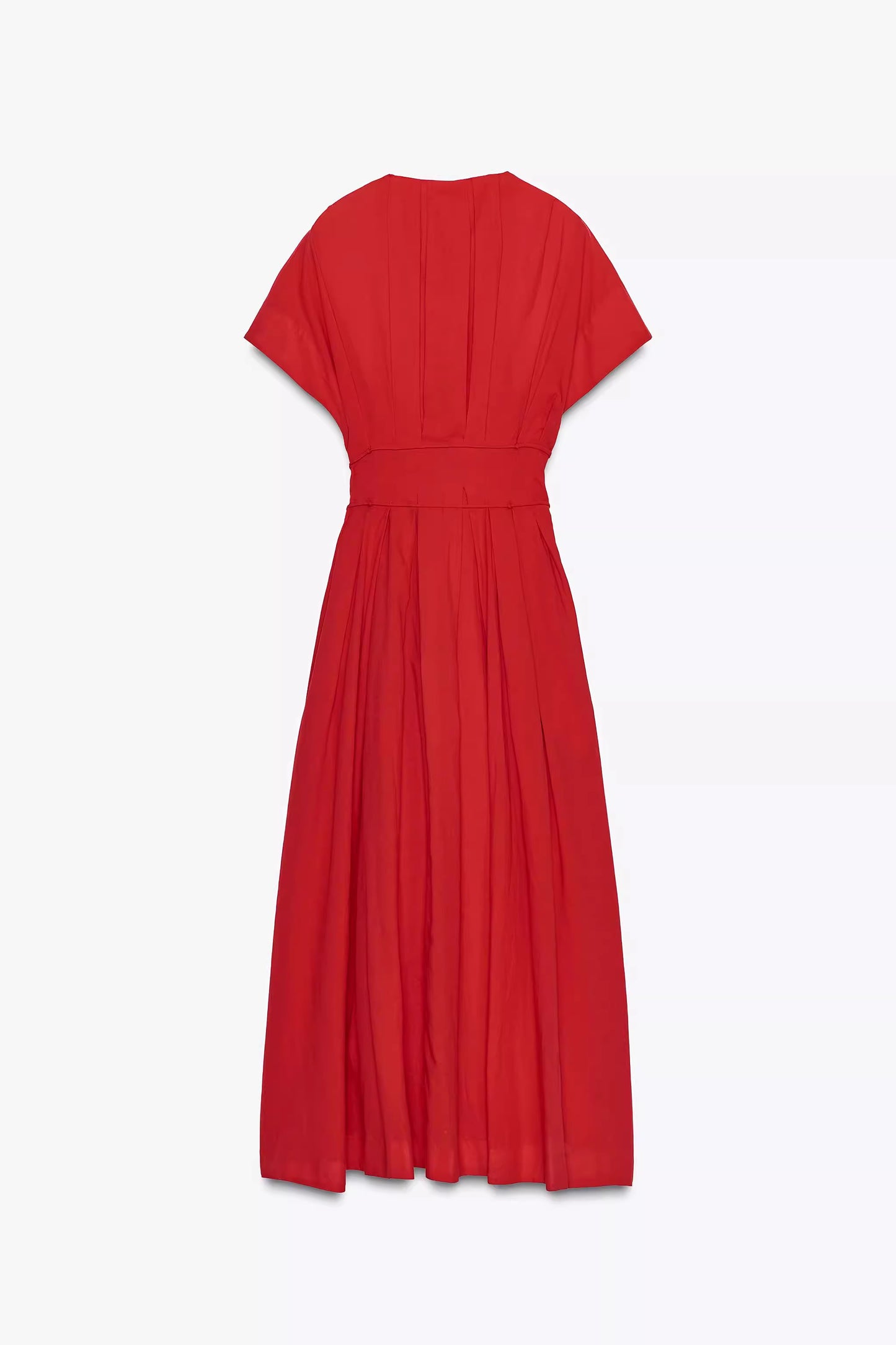 RIPP-MIDI-KLEID mit Langen Ärmeln