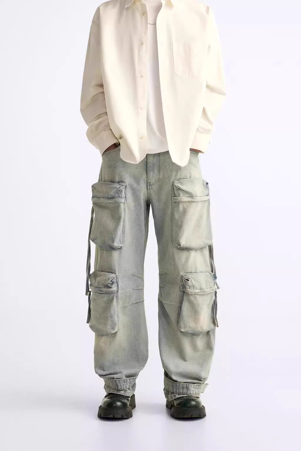 Straight Leg Utility Jeans Herren