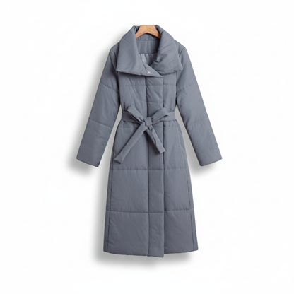 Mantel Long Puffer Belted Damen