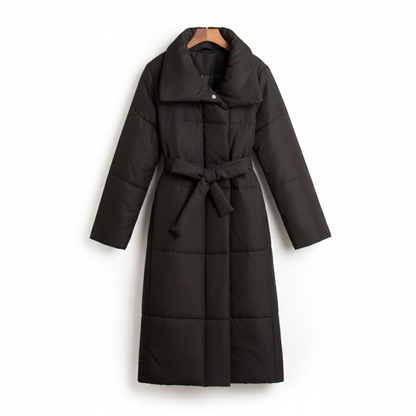 Mantel Long Puffer Belted Damen