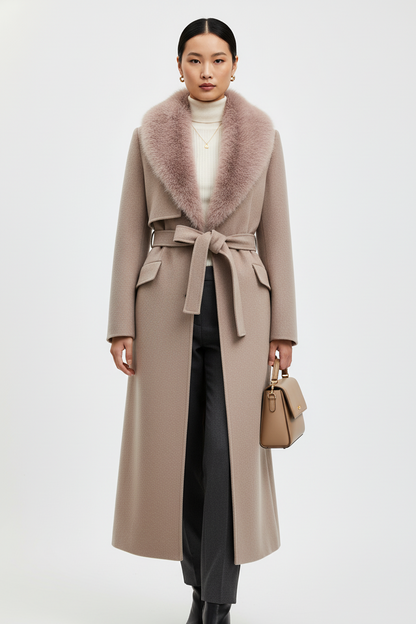 Edelmantel "Cashmere Dream" mit Fellkragen