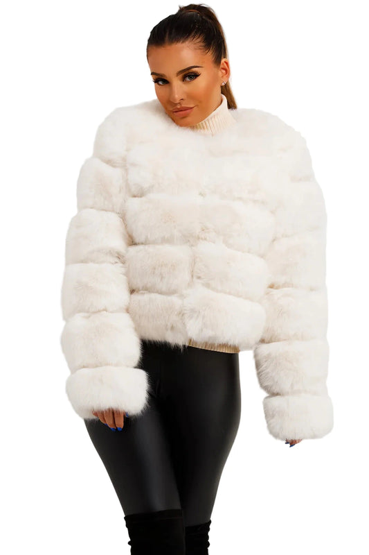 Lunvye Loose Fit Pelzmantel