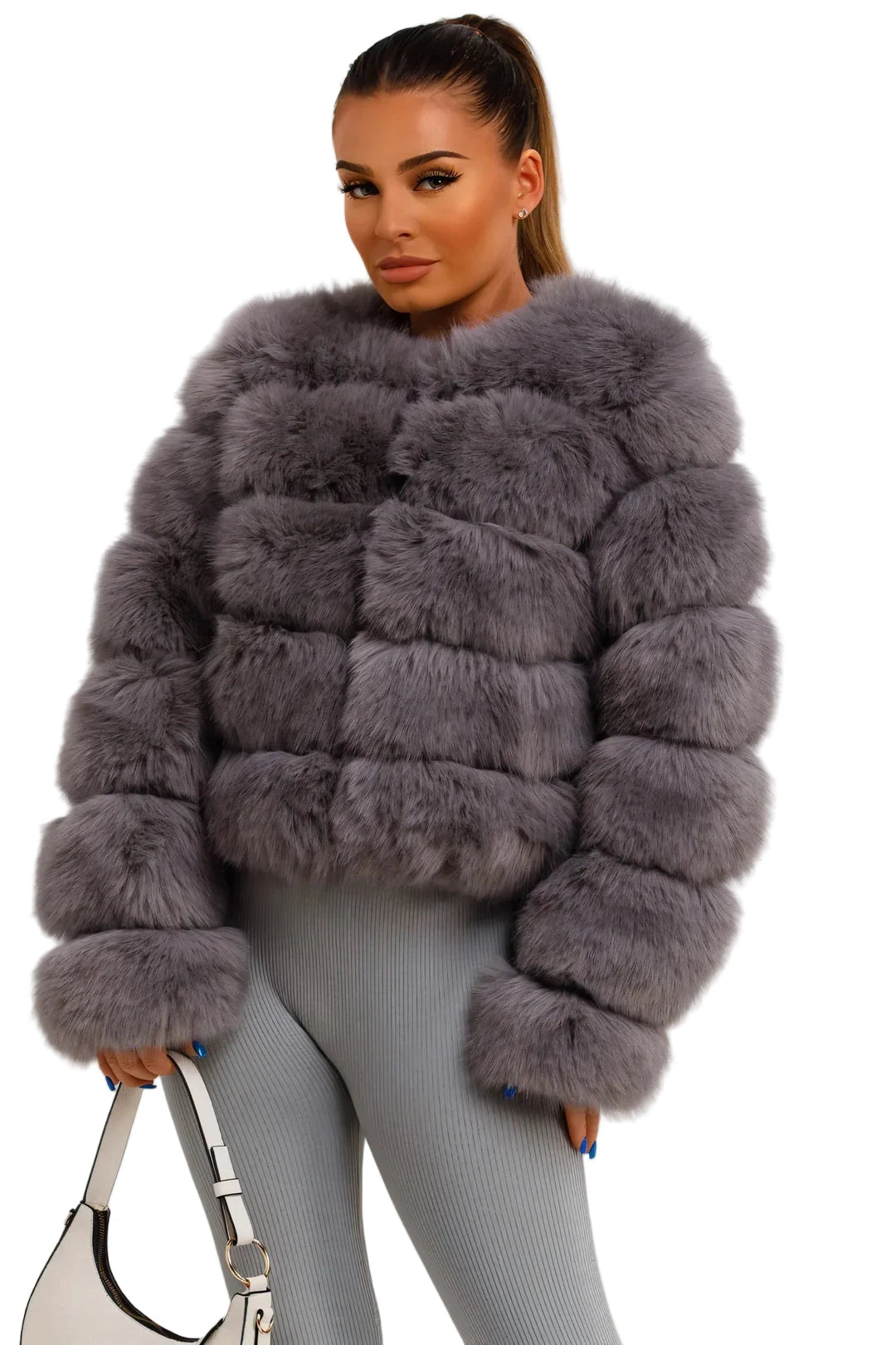 Lunvye Loose Fit Pelzmantel