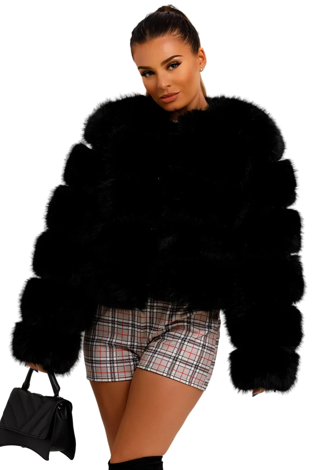 Lunvye Loose Fit Pelzmantel