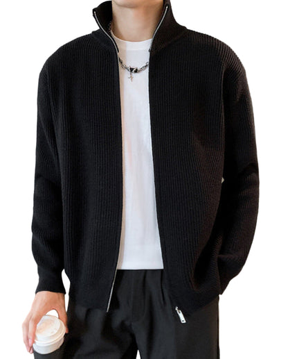 Minimalistische Zip-Strickjacke Herren