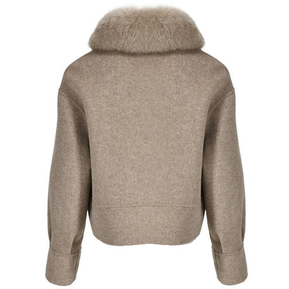 Lunvye Boxy Wool Blend Jacket Damen