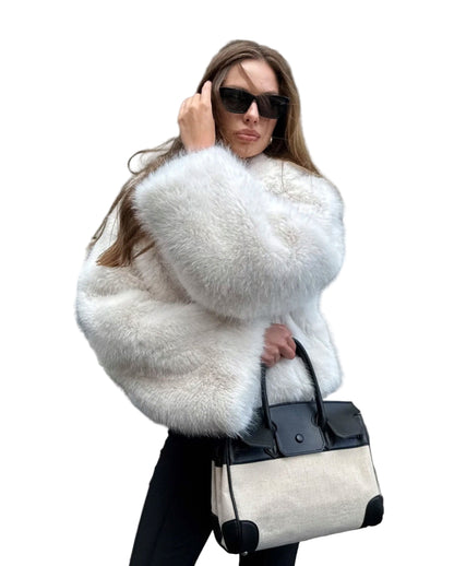 Lunvye Fur Coat Damen