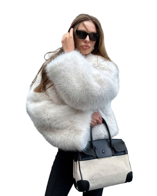Lunvye Fur Coat Damen