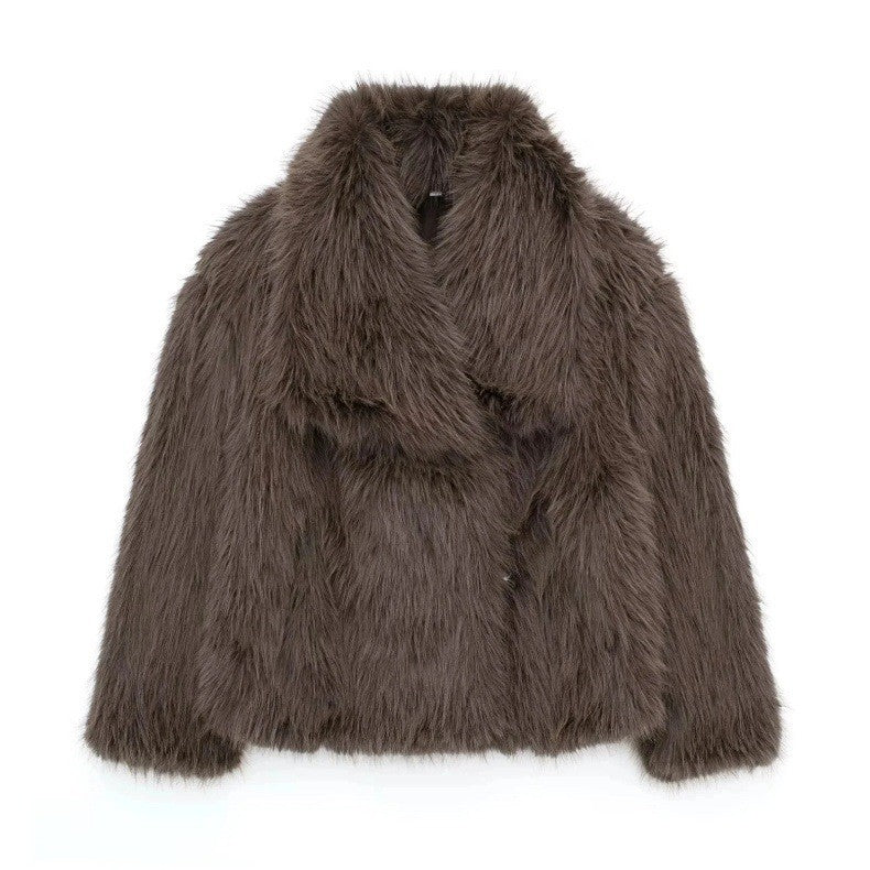Lunvye Faux Fur Bomber Style Jacket