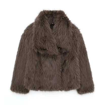 Lunvye Faux Fur Bomber Style Jacket