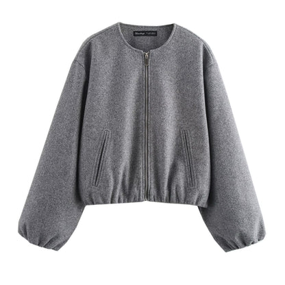 Kurz geschnittene Zipper-Jacke