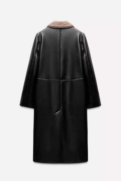 Langer Faux Shearling-Mantel "New England Chic"