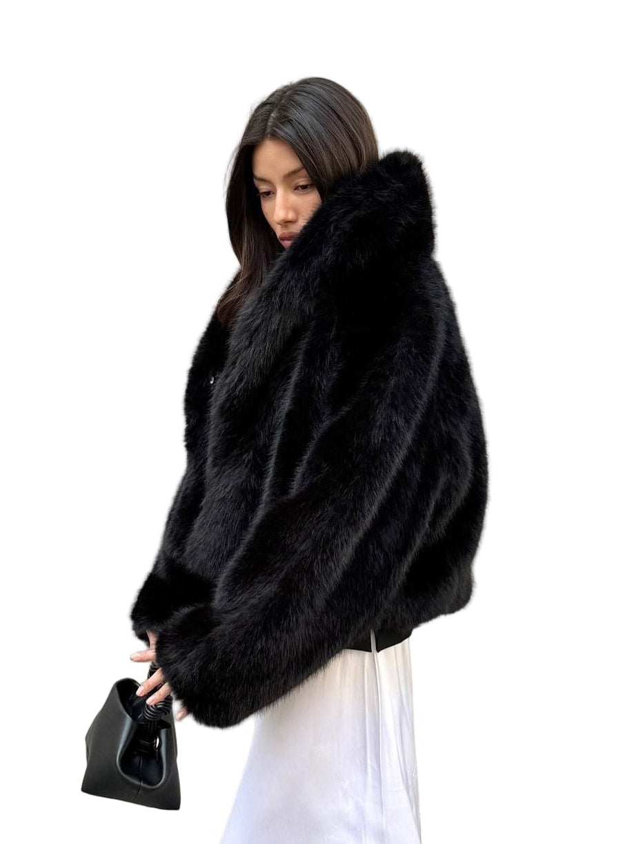 Lunvye Fur Coat Damen