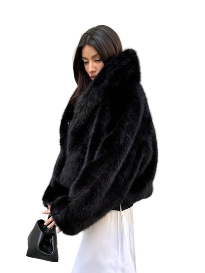 Lunvye Fur Coat Damen