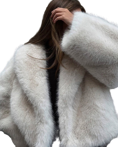 Lunvye Fur Coat Damen