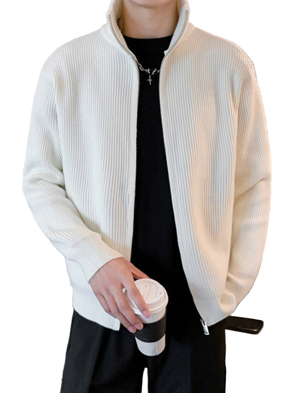 Minimalistische Zip-Strickjacke Herren