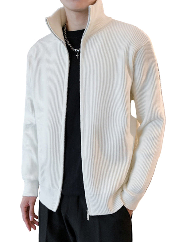 Minimalistische Zip-Strickjacke Herren