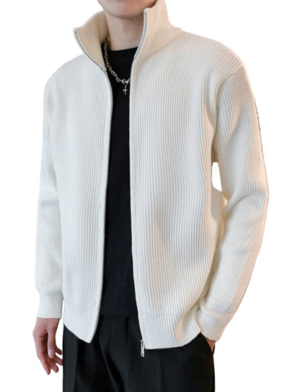 Minimalistische Zip-Strickjacke Herren