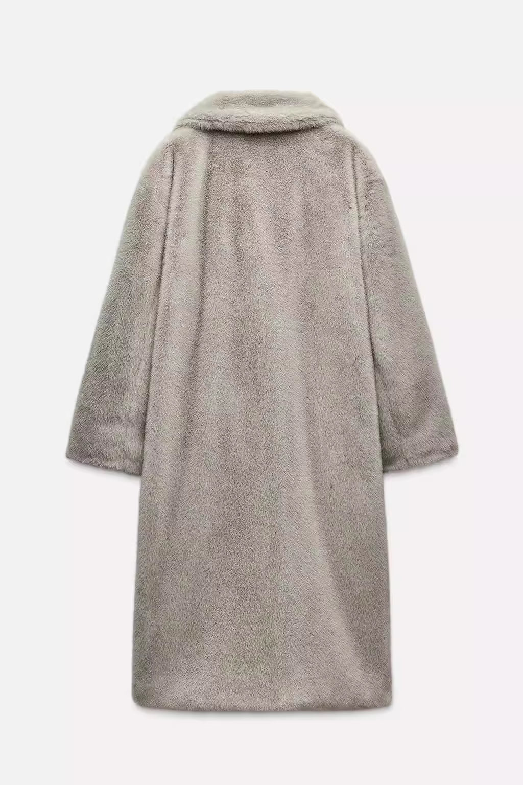 Mantel aus Kunstfell mit Reverkragen
