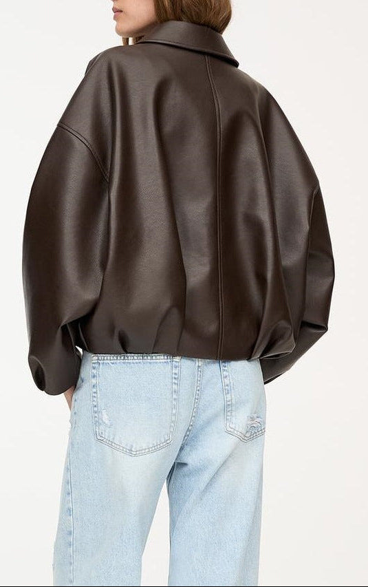 Belted Leather Effect Jacket