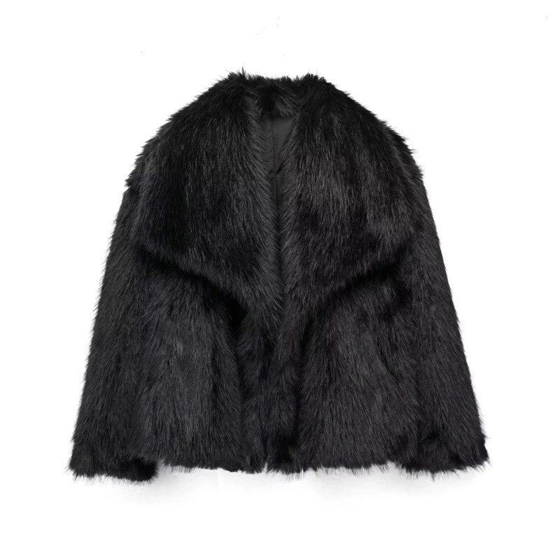Lunvye Faux Fur Bomber Style Jacket
