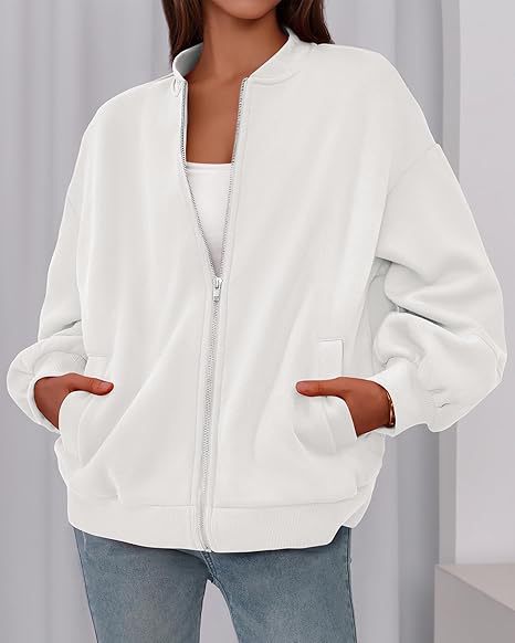Relaxed Fit Zipper-Jacke