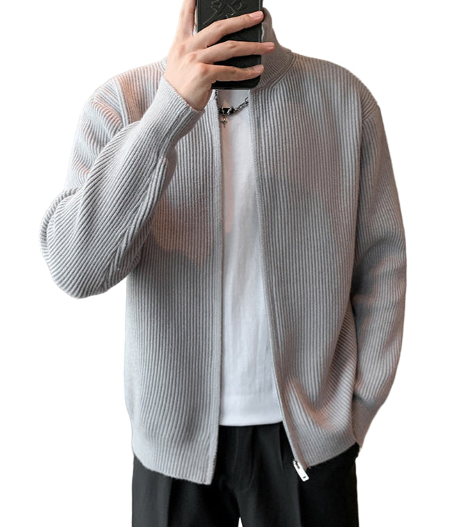 Minimalistische Zip-Strickjacke Herren