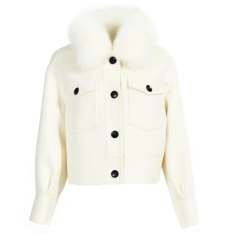 Lunvye Boxy Wool Blend Jacket Damen