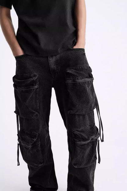 Straight Leg Utility Jeans Herren