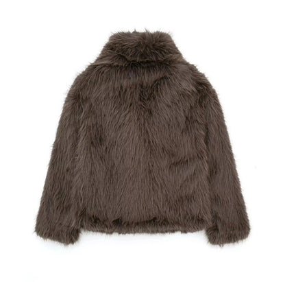 Lunvye Faux Fur Bomber Style Jacket