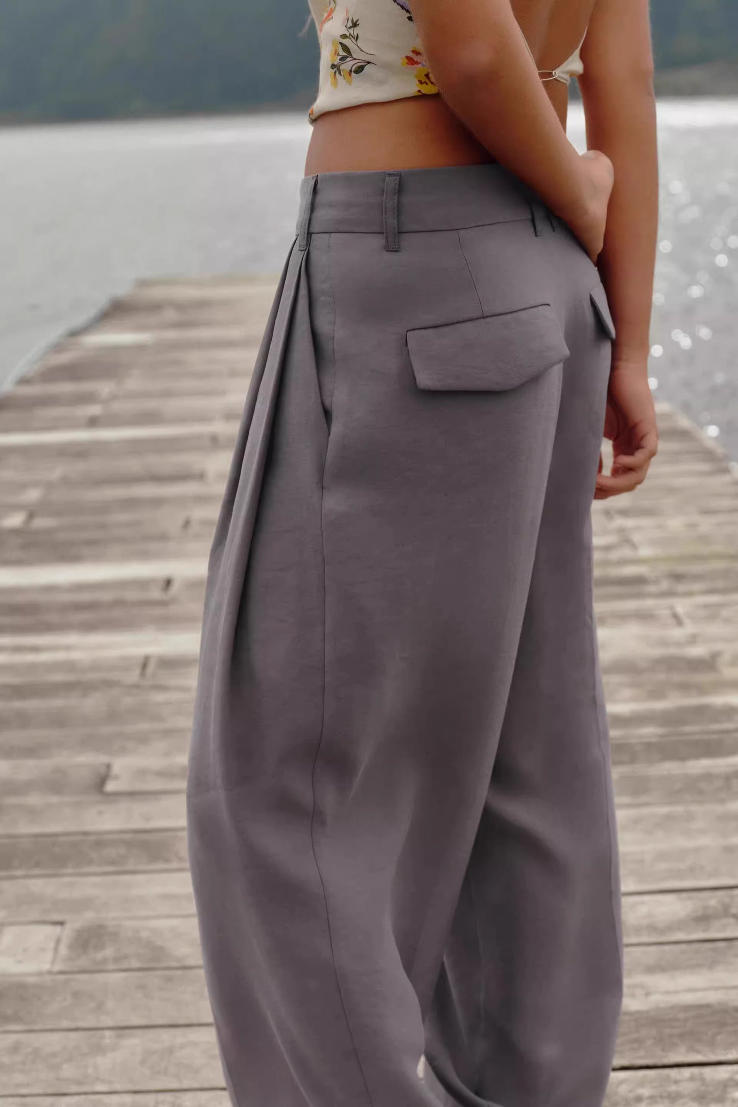 Linienfall Hose Damen