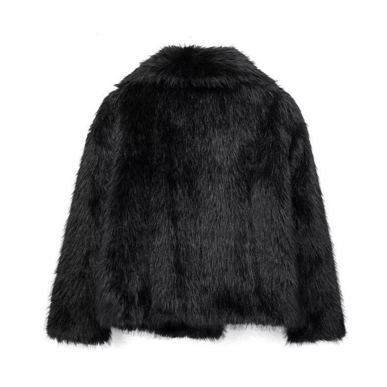 Lunvye Faux Fur Bomber Style Jacket