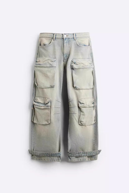 Straight Leg Utility Jeans Herren