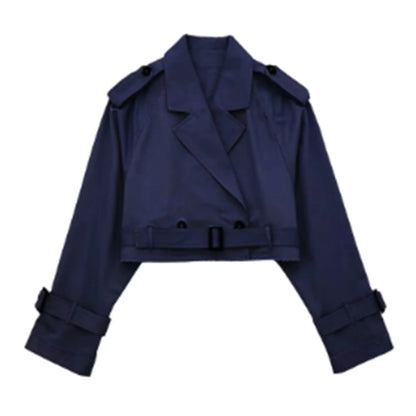 Cropped Trenchjacke mit Gürtel