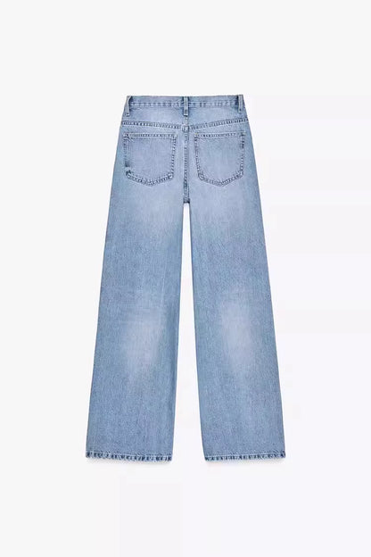 Weitfall Denim Jeans Damen