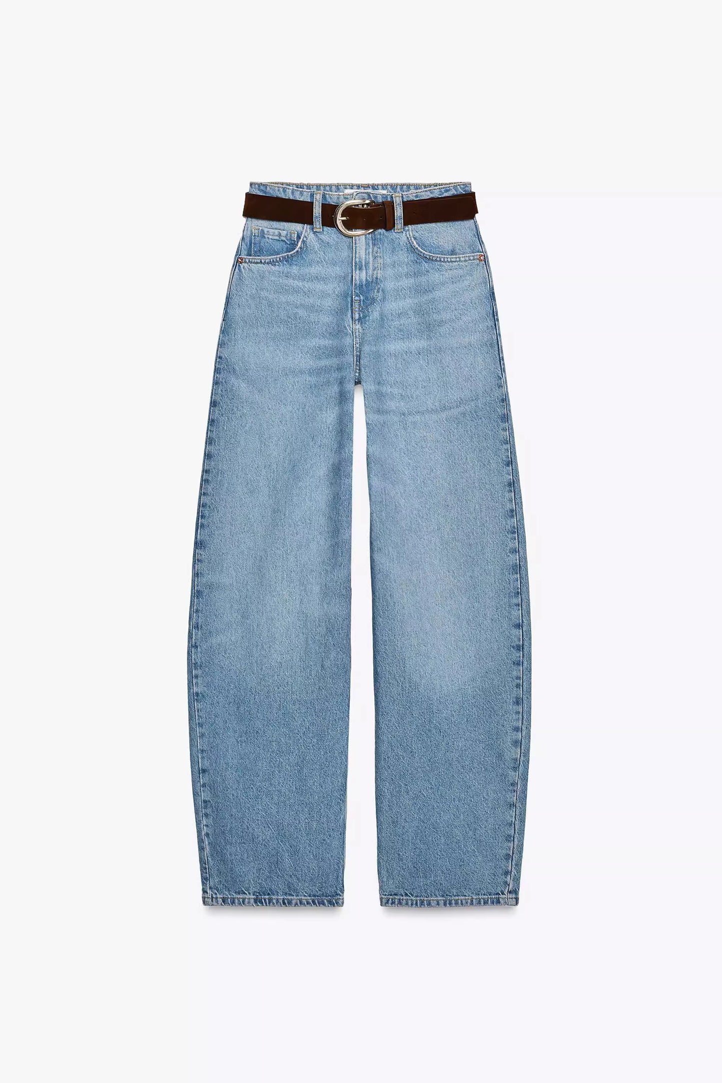 Lunvye Elegante Jeans mit Gürtel Damen