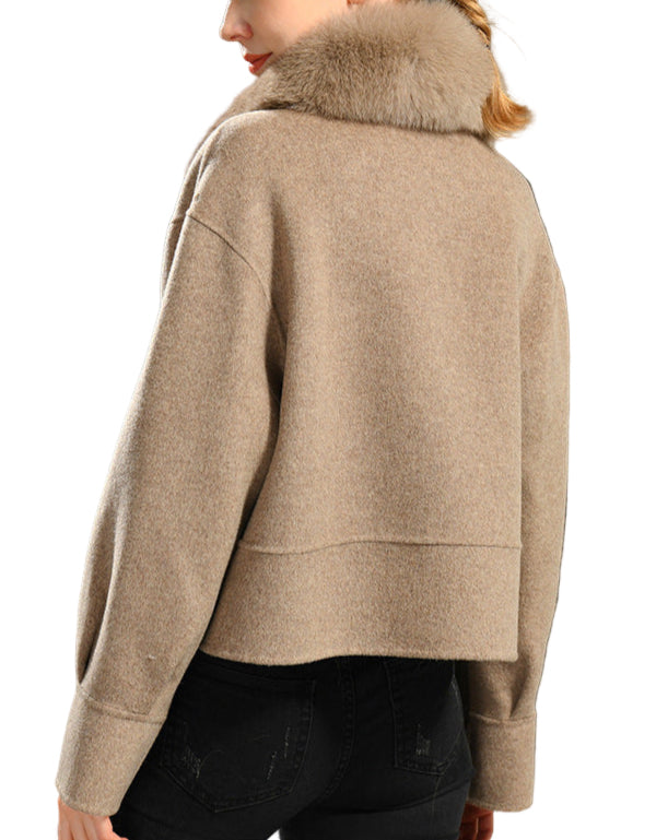 Lunvye Boxy Wool Blend Jacket Damen