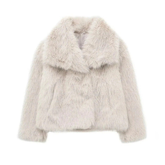 Lunvye Faux Fur Bomber Style Jacket