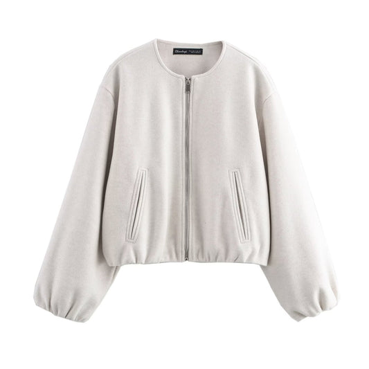 Kurz geschnittene Zipper-Jacke
